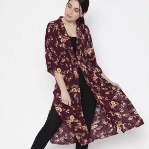 Forever 21 Floral Long Sleeve Shawl